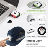 GREEN DEVIL Gorra de Seguridad con iluminación LED, Gorro de Seguridad Transpirable, Ligero, Duro para Hombres y Mujeres, Recargable por USB, Color Azul Marino (Micro ala con iluminación LED)