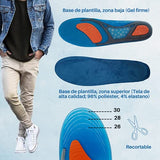 Orthomedic, Plantilla de Gel, Azul, Talla 26 al 30, Recortable (1 par)