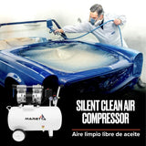 Compresor Libre de Aceite Marietta 50L 1HP 13 Gal. Compresor para Dental. Compresor de Aire para Pintar.