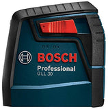 BOSCH GLL30 Nivel láser de línea cruzada de 30 pies autonivelante con dispositivo de montaje flexible de 360 grados y bolsa de transporte