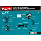 Makita XT505 Kit combo inalámbrico, ion de litio, LXT, 5 herramientas, 18 voltios, XT505, Kit en combo