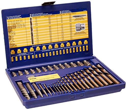 IRWIN HANSON Screw Extractor and Drill Bit Set, 35 Piece, 11135ZR