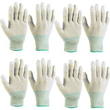 4 pares de guantes antiestáticos ESD, guantes de policarbonato con fibra de carbono de alta resistencia, guantes antiestáticos para construcción de PC, instalación y reparación de electrónica de computadora (mediano)