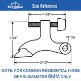 HOMOTEK Resistente bisagra Pin Tope de Puerta níquel Cepillado, Ajustable irrompible, 2.5 x 2 x 0.5", 8 Paquetes, Oil Rubber Brass