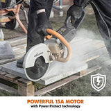 Evolution R230DCT - 9 in Concrete Saw (Aka Circular Saw, Angle Grinder, Chop Saw, Cut Off Saw, Demo Saw, Disc Cutter, Power Cutter) - 15A Motor, No Gas - 3-1/2 In Cut - Incl Diamond Masonry Blade