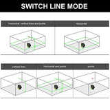 HueparNivel Láser Verde Autonivelante 360° Herramienta Láser de Líneas Cruzadas con 2 Puntos de Plomada Haz Vertical Horizontal 360° con Puntos Arriba Y Abajo Base Giratoria Magnética- 621CG