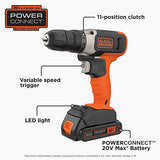 BLACK+DECKER BCD702C1 Taladro inalámbrico de litio de 20 voltios máx.