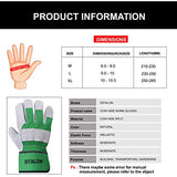 Estalon - Guantes de trabajo de piel de vaca para hombres y mujeres, guantes de rendimiento para jardinería, construcción y conducción, tallas pequeñas a XL, 1 par