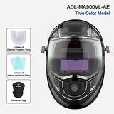 ANDELI Casco de soldadura con luz, visualización grande 3.86 "X2. Casco de soldadura de 44" Oscurecimiento automático con VISTA LATERAL, máscara de soldadura de área con claridad óptica superior 1/1/1/2 (fibra de carbono)