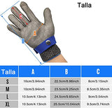 Guantes de protección de seguridad, Guantes resistentes a cortes de calidad alimentaria, Guantes de trabajo de malla de acero inoxidable, Guantes de seguridad de trabajo resistentes a cortes y rasgones de grado 5 (1 Pieza)