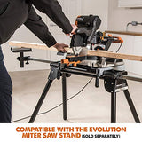 Evolution Power Tools R255SMSDB Sierra de inglete compuesta multimaterial de 10 pulgadas