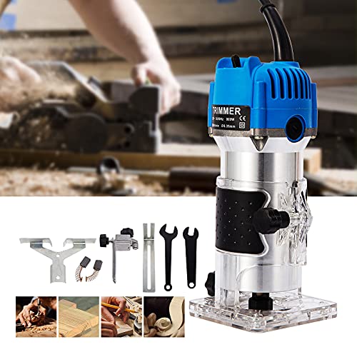 Router de madera,herramienta de enrutador compacto de madera,herramienta de carpintería,herramienta de corte de palmming de 30.000 rpm,1/4 pulgadas,pinzas de 800 W,110 V