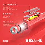 NEBO Big Larry 2 Power Work Light | Linterna Brillante y luz de Trabajo con Clip y Base magnética | Rojo