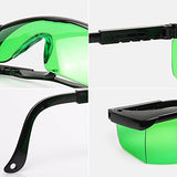 Huepar GL01G - Gafas de protección para los ojos con láser verde, herramientas láser rotativas y multilíneas, gafas con patillas ajustables (caja de protección incluida)