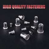 Hilitchi 304 Stainless Steel M3 M4 M5 M6 M8 M10 Flat Head Rivet Nut Threaded Rivetnut Insert Nutsert Assortment Kit (180Pcs, Metric)