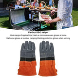 YECK Guantes Resistentes al Calor ignífugos, no abrasadores, ignífugos, Guantes Protectores para Barbacoa para cocinar con 3 Compartimentos para Acampar Naranja