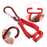 M METERXITY Paquete de 3 clips para guantes – Soporte de clip para guantes, guantes, cascos, gancho para colgar en la construcción del trabajador (rojo)