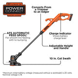 BLACK+DECKER LST201 20V MAX Lithium Ion String Trimmer/Edger, 10"