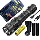 Nitecore P20i UV (P20iUV) Linterna LED recargable USB-C con funda y celda de alta capacidad de 4000 Mili Amp - 1800 lúmenes