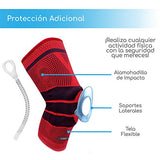 Canotagio Par de Rodillera Deportiva Acolchadas con Gel. Rodilleras de Compresión Manga para Pierna. Rodilleras Crossfit Soporte para Prevención y Recuperación de Lesiones. Knee Brace. (Rojo, G)