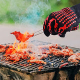 Generic Guantes de Barbacoa Rojos de 1800 °F, Guantes ignífugos ignífugos, Guantes de Cocina Resistentes al Calor y a los Cortes, Suministros de Cocina Bien aislados y fáciles de Limpiar