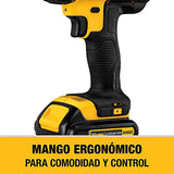 DEWALT Kit Taladro Atornillador con Llave de Impacto Inalámbrico Cargador y Bateria de Ion-Litio 20V MAX* 1.3Ah DCK240C2