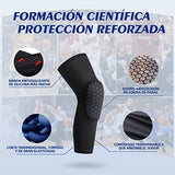 BNFU Protector de Rodilla，Rodilleras Acolchadas ，Rodilleras Voleibol con Forma de Panal de Abeja y Antideslizantes para Baloncesto, Voleibol, Levantamiento de Pesas y más - Par de Manguitos