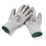 Amazon Basics Guantes de trabajo resistentes a los cortes, nivel de corte A2, guantes recubiertos de poliuretano, pantalla táctil, sal y pimienta, talla 8, M, 2 pares