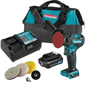 Makita VP01R1 12 V max CXT® Litio-Ion sin escobillas, 3 pulgadas Pulidora/Kit de lijadora de 2 pulgadas (2,0 Ah)