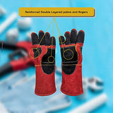 Guantes de soldadura magnéticos de 40,64 cm de protección de escudo del antebrazo, doble capa de hilos de Kevlar fuertes, ignífugos, 1 par.