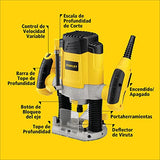 STANLEY Fresadora y Rebajadora de Columnas de Velocidad Variable con Control de Profundiad con Microajuste 1200W SRR1200