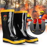 Botas de Seguridad, Extinción de Incendios Botas de Goma de Rescate Calzado de Protección Bota de Lluvia de Goma Antideslizante Resistente a Altas Temperaturas Zapatos de Seguridad para(43-43)