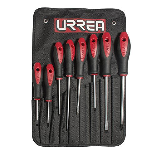 Urrea 8600D Juego de destornilladores con mango bimaterial combinados, 8 piezas