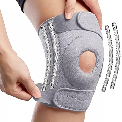 ENVR Protector de rodillera con Estabilizadores, Protector de rodillera articulado, Rodillera de Soporte de Correas Ajustables, Rodillera Deportiva Antideslizante, Rodillera Ortopédica Transpirable, para Recuperación de Lesiones, Aliviar ACL, LCL, MCL, Ar