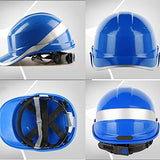 Casco de Seguridad Casco Ajustable Anti-rotura Azul con Franja Reflectante para Obras de Ingeniería de Energía