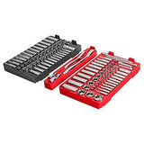 Milwaukee 48-22-9486 1/4" y 3/8", juego de 106 piezas de trinquete y enchufe con organizador de perfil bajo, SAE y métrico