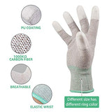 Guantes antiestáticos ESD, guantes de trabajo con visualización táctil, fibra de carbono, guantes antiestáticos, para proteger la seguridad del ensamblaje del computadora (L)