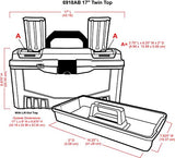 ArtBin Caja de Herramientas con Compartimentos Gemelos en la Parte Superior, 43,2 cm, Negro, 4 uds. por Paquete