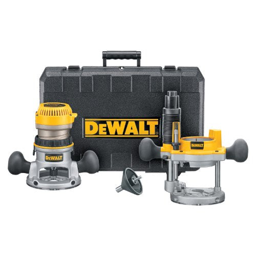 Dewalt DW616PK Paquete de rebajadora de 1035 W con base fija y ajustable, motor de 11 A, 24,500 RPM