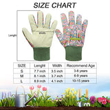 Guantes de jardinería para niños de 6 a 9 años, 3 pares de guantes de jardín antideslizantes para niños y niñas