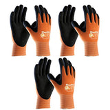 PIP MaxiFlex Ultimate Hi-Vis - Guantes de trabajo (3 unidades), color naranja y negro