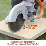 Evolution R230DCT - 9 in Concrete Saw (Aka Circular Saw, Angle Grinder, Chop Saw, Cut Off Saw, Demo Saw, Disc Cutter, Power Cutter) - 15A Motor, No Gas - 3-1/2 In Cut - Incl Diamond Masonry Blade