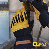 Guantes de trabajo de cuero para hombres y mujeres, guantes mecánicos, guantes de trabajo con pantalla táctil, guantes de seguridad, 1 par (mediano)