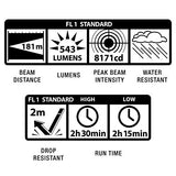 MagLite TRM1RA4 Mag-Tac LED Rechargeable Flashlight System- Crowned-Bezel, Black