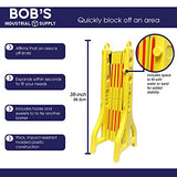 BISupply Folding Barricade - 2.4m Portable Road Safety Barriers with Reflectors, Construction Barricade Safety Fence