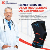 Bio Compression Rodillera de Compresión Deportivas Ortopédicas con Almohadilla de Gel Para Rotula y Estabilizadores Laterales Para Aliviar el Dolor de Rodillas y Articulaciones, Estimular la Circulación y Mejorar el Rendimiento - Ideal Para Deportes, Gim,