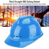 Dioche Casco Seguridad de ABS Recto Grueso, Protección Cabeza del Sitio Construcción Trabajador, Casco Rígido Ventilado y Transpirable Cinco Colores Disponibles(Azul)