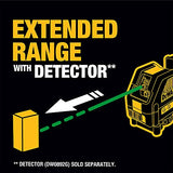 DEWALT Laser de Linea Cruzada de Rayo color Verde con Bateria Ion-Litio 12V DW088LG