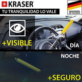 KRASER WA839Y Bastón Antirrobo Automóvil Volante, Cerradura Seguridad, Martillo Emergencia, Amarillo Disuasorio, Universal Coche Camión, Caravana Furgoneta, Bastón Carro, Seguro Volante, Candado Auto