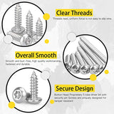 Hilitchi 50 tornillos de acero inoxidable #6 x 1 pulgada con cabeza de botón Torx para chapa de metal, tornillos de seguridad plateados, antirrobo, a prueba de manipulaciones con broca T15